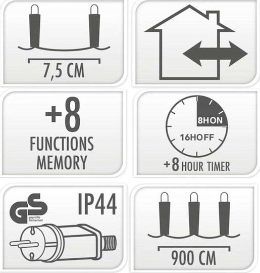 120 Λαμπάκια LED 9μ. Ψυχρό Λευκό σε Σειρά