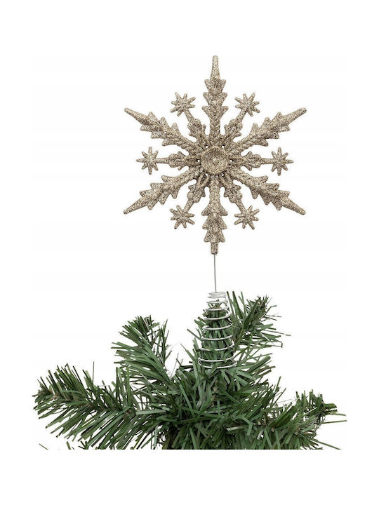 A-s Snowflake Top Plastic Gold 23x14cm
