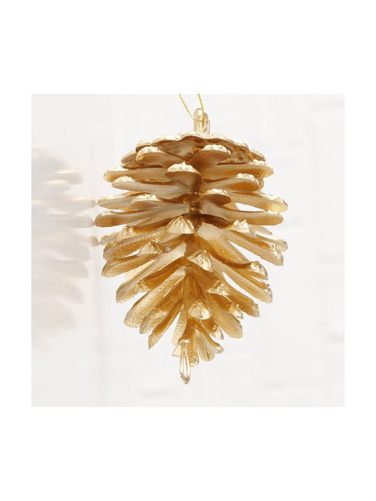 Hanging Ornament Pine Plastic Gold 11cm