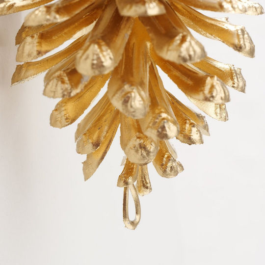 Hängendes Ornament Kiefer Kunststoff Gold 11cm