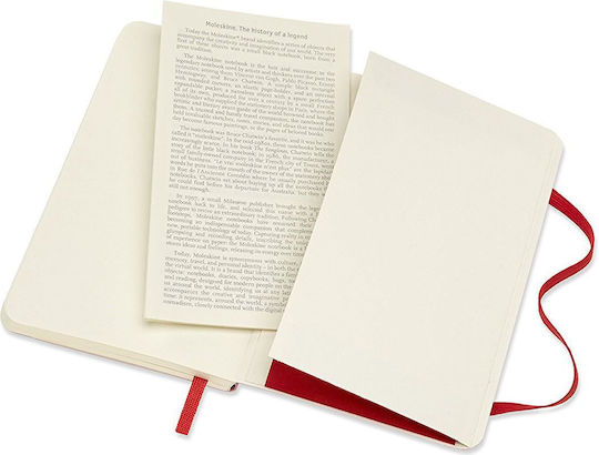 Moleskine Carnet cu Pagini Albe și Elastic Roșu