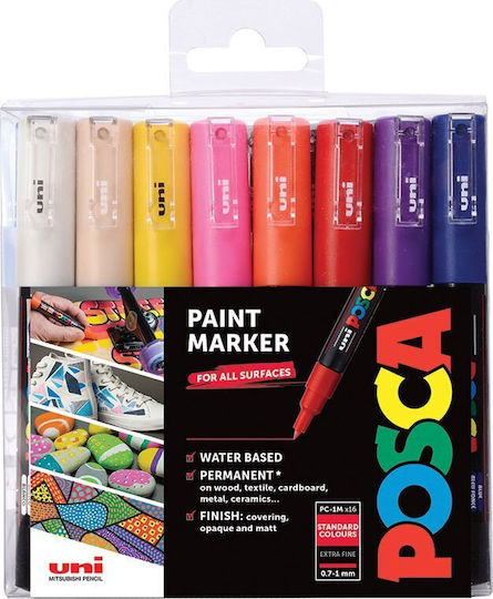 Posca PC-1MC Permanent Markers 1mm Multicolour 16pcs