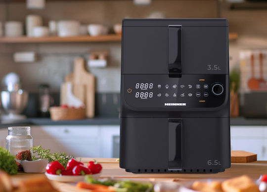 Heinner Air Fryer with Double Detachable Bucket 10lt Black HAF-C10DBS25BK