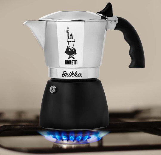 Bialetti Brikka Electric Stovetop Espresso Pot for 4 Cups Silver