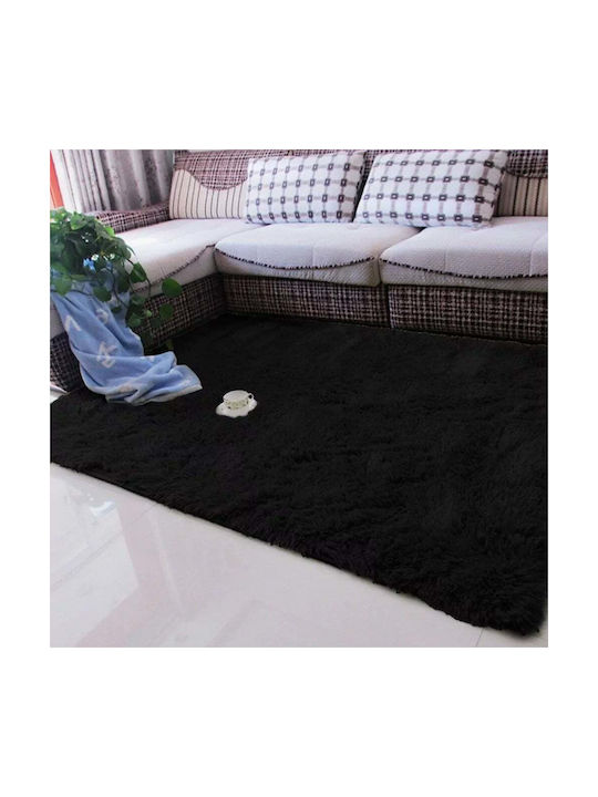 Strado Carpets Covor Rectangular Shaggy Negru