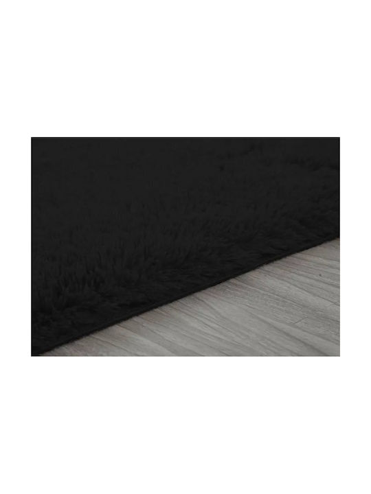Strado Carpets Covor Rectangular Shaggy Negru