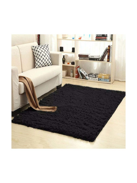 Strado Carpets Covor Rectangular Shaggy Negru