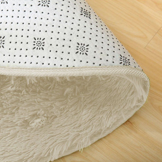 Strado Carpets Αντιολισθητικό Χαλί Στρογγυλό Shaggy Beige Φ150cm