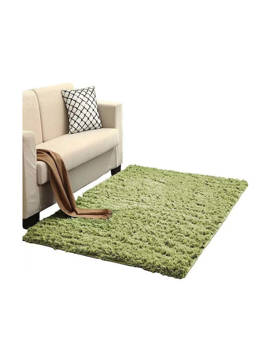 Strado Carpets Teppich Rechteckig Zottelig Synthetisch,Polyester/Cotton/Leather Greengrass