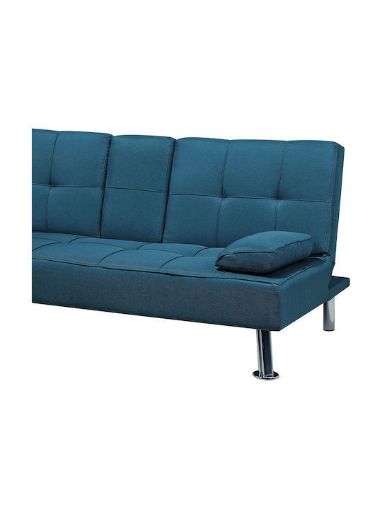 Three-Seater Couch Bed Navy Blue 168x51x77cm
