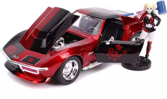 1969 Chevy Corvette Harley Quinn Метален Автомобил Мащаб 1:24