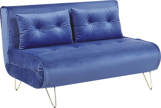 Двуместен Диван Кадифе Морско синьо 130x78x81см.