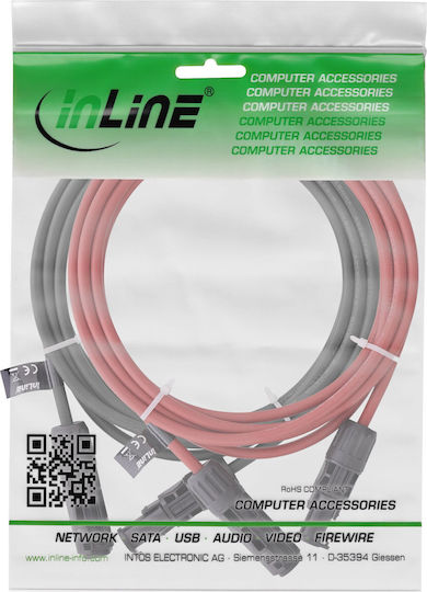Inline Solar Cable Extension Set Including Solar Connector 4mm² Black Red 10m