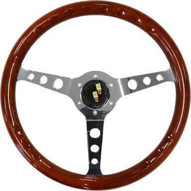 MTuning Τιμόνι Αυτοκινήτου Ξύλινο με Διάμετρο 38cm Μαύρο