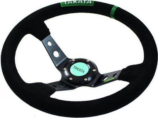 MTuning Suet Car Steering Wheel with 35cm Diameter Black