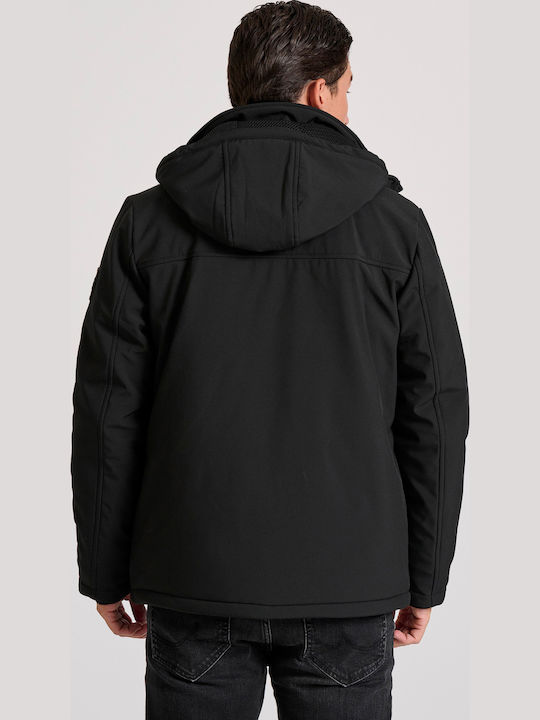 Χειμωνιάτικο Μπουφάν Softshell Αδιάβροχο και Αντιανεμικό Μαύρο