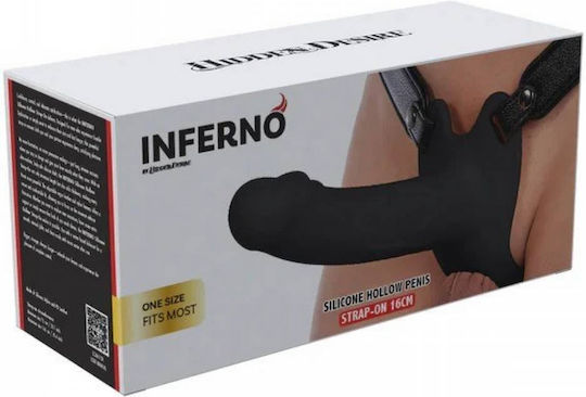 Strap On Belt Black Hollow Silicone Dildo Hidden Desire Inferno Hollow Penis Strap On Black 16cm