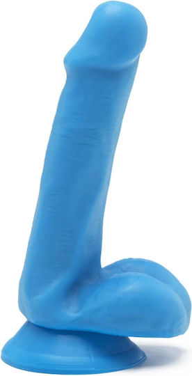 ToyJoy Happy Dicks Get Real Ρεαλιστικό Dildo με Όρχεις και Βεντούζα Blue 15cm
