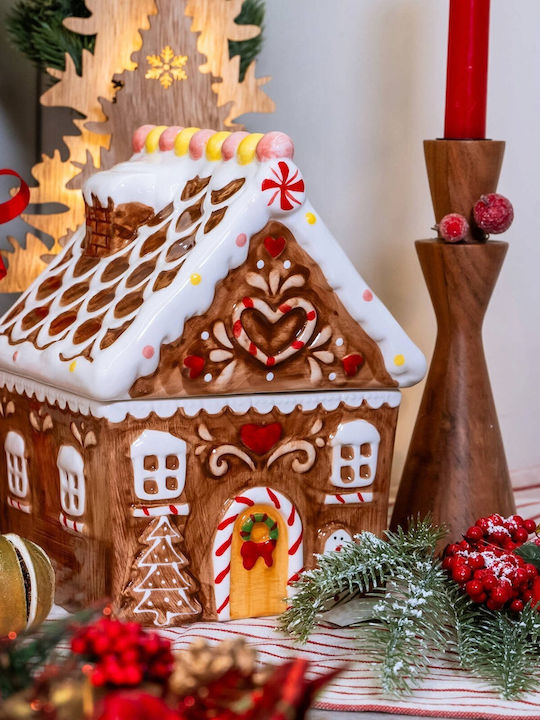 Home&Styling Collection Κηροπήγιο Ξύλινο σε Καφέ Χρώμα 22εκ.