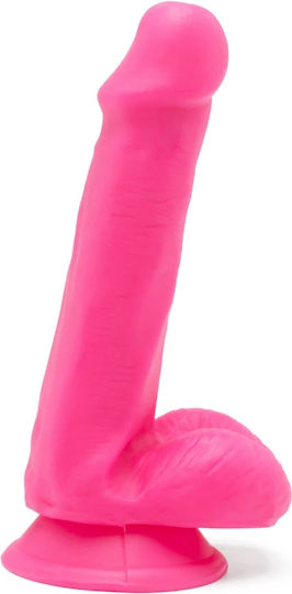 ToyJoy Happy Dicks Dildo with Balls Ρεαλιστικό Dildo με Όρχεις και Βεντούζα Pink 15cm