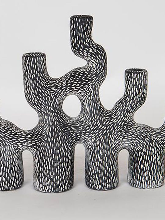 Κηροπηγιο Γκρι Σχημα Κλαδι 5 Θεσεων 34.5x9.5x28cm 13834 752-25027