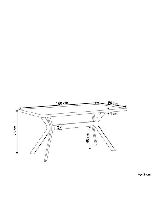 Table Kitchen from Cement Concrete Effect 160x90x75cm