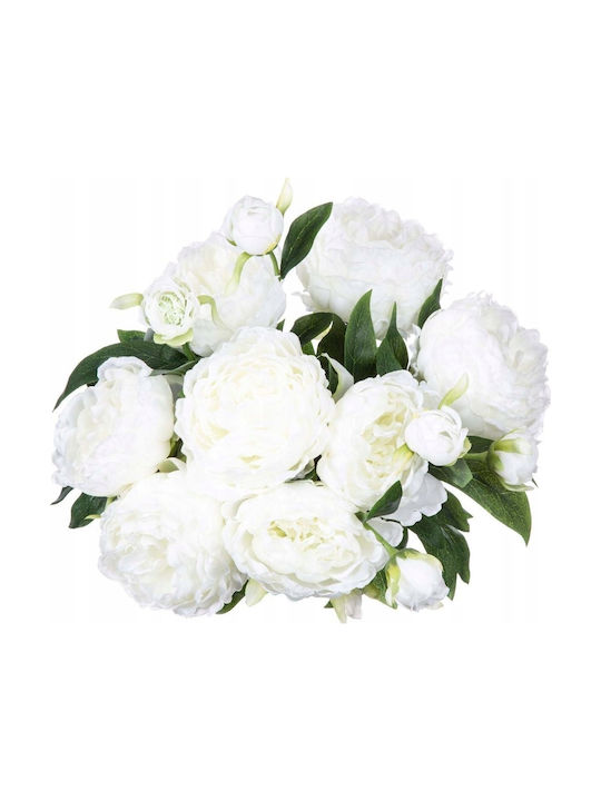 Atmosphera Bouquet Artificial Flowers 13 White Peonies Height 50 Cm