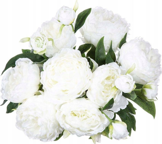 Atmosphera Bouquet Artificial Flowers 13 White Peonies Height 50 Cm