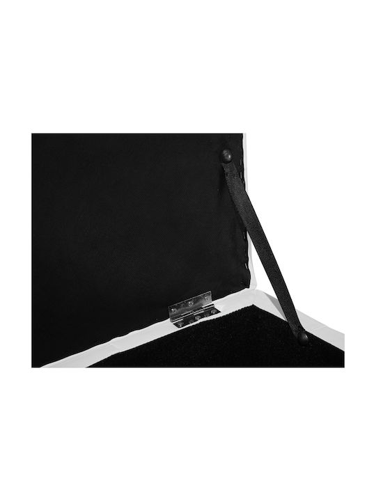 Leather Bench Stool with Storage Space White 72x42x40 cm