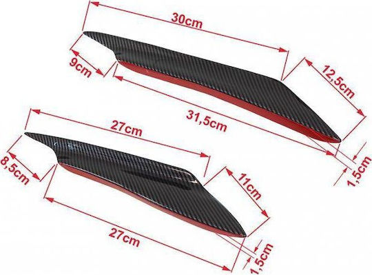 Mtuning Universal Front Bumper Side Extensions Set 4 Pieces