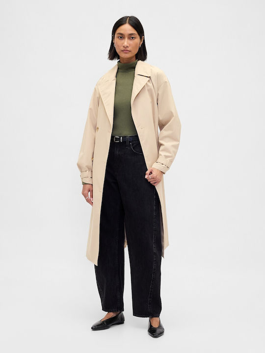 Women's Blouse Cotton Turtleneck Green