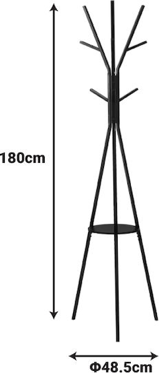 Pakketo Metallic Coat Rack Black Denner 48.5x48.5x180cm