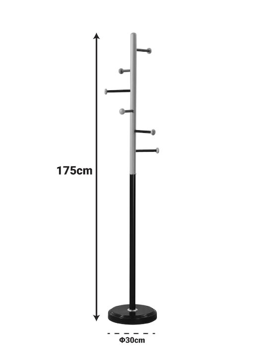 Pakketo Metallic Coat Rack Black Velvet-Black Metal Serea 30x30x175cm