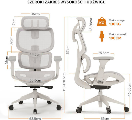 SENSE7 Nobu Scaun de birou Light Gray