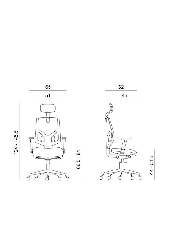 Office Chair with Fixed Arms Red Powerton