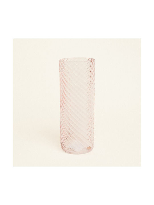 Kaemingk Διακοσμητικό Βάζο Glas Rosa 10x10x26.5cm 1Stück