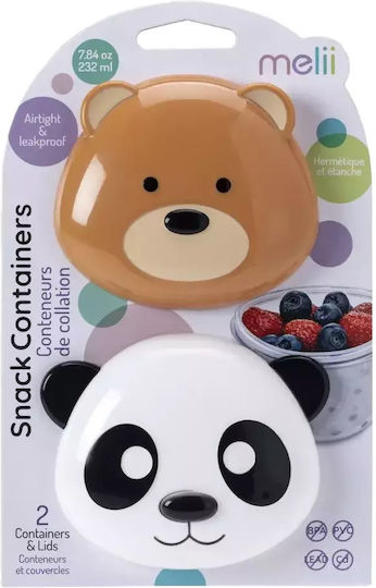 Melii Panda Bear Plastic Kids Dinner Set 0.232 Litre Multicolour