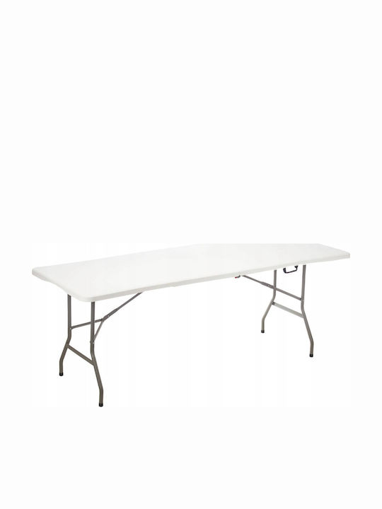 Metal Masa Catering pentru spații exterioare Pliabil Alb 244x76x74buc