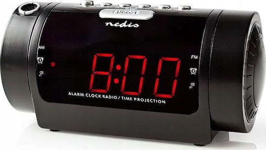 Nedis Масов Дигитален Часовник LED с Будилник и Радио Черен CLAR005BK