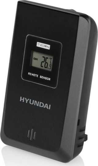 Hyundai WS1070B Ασύρματος Μετεωρολογικός Σταθμός Ψηφιακός Επιτραπέζιος Μαύρος