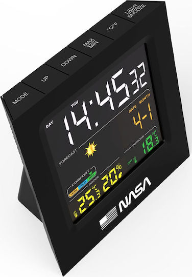 NASA SB6702 Ασύρματος Μετεωρολογικός Σταθμός Ψηφιακός Επιτραπέζιος Μαύρος