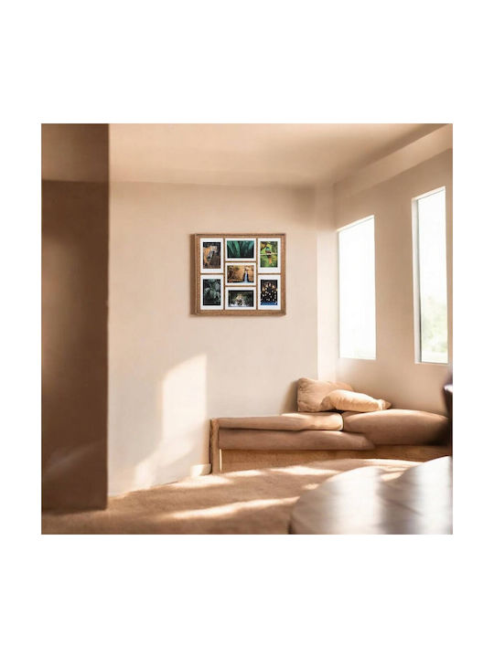 Eliott Multi Wall-mounted Picture Frame 7 Pieces Wooden with Brown Frame