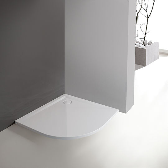 Sanplast Halbkreisförmig Keramik Dusche x90cm Weiß