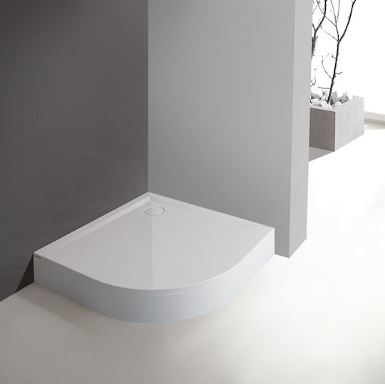 Sanplast Halbkreisförmig Keramik Dusche x90cm Weiß