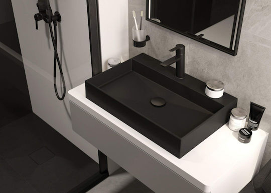 Deante Rectangulară Granită Duș 100x80cm Neagră
