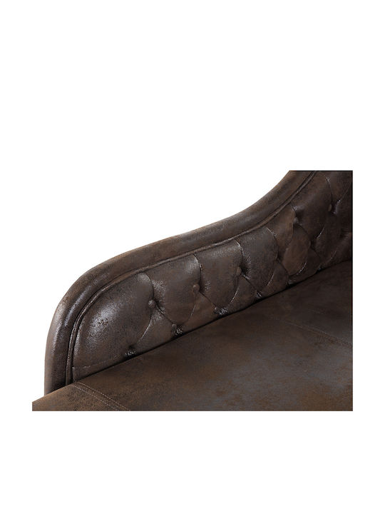 Beliani Sezlong In Eco-friendly Leather Right Nimes Brown