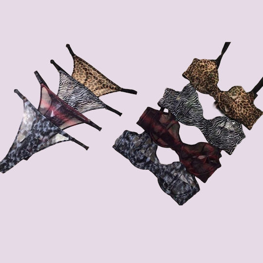 Modern Ocean Women's Sexy Lingerie Set Animal Print Zebra Transparent Bra & Adjustable String 5595 Zebra