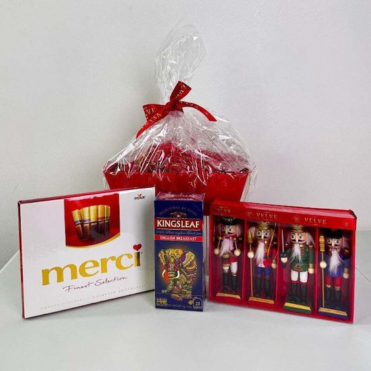 Pachet Deliciu De Crăciun Set Asortat De Ciocolată Merci Ornament De Brad Set Spargător De Nuci Cutie De Ceai În Tavă Cadou