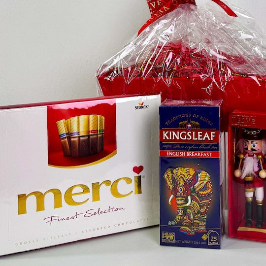 Pachet Deliciu De Crăciun Set Asortat De Ciocolată Merci Ornament De Brad Set Spargător De Nuci Cutie De Ceai În Tavă Cadou