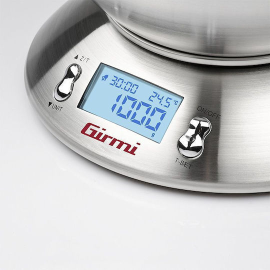 Girmi Ψηφιακή Ζυγαριά Κουζίνας με Κάδο έως 5kg Ασημί